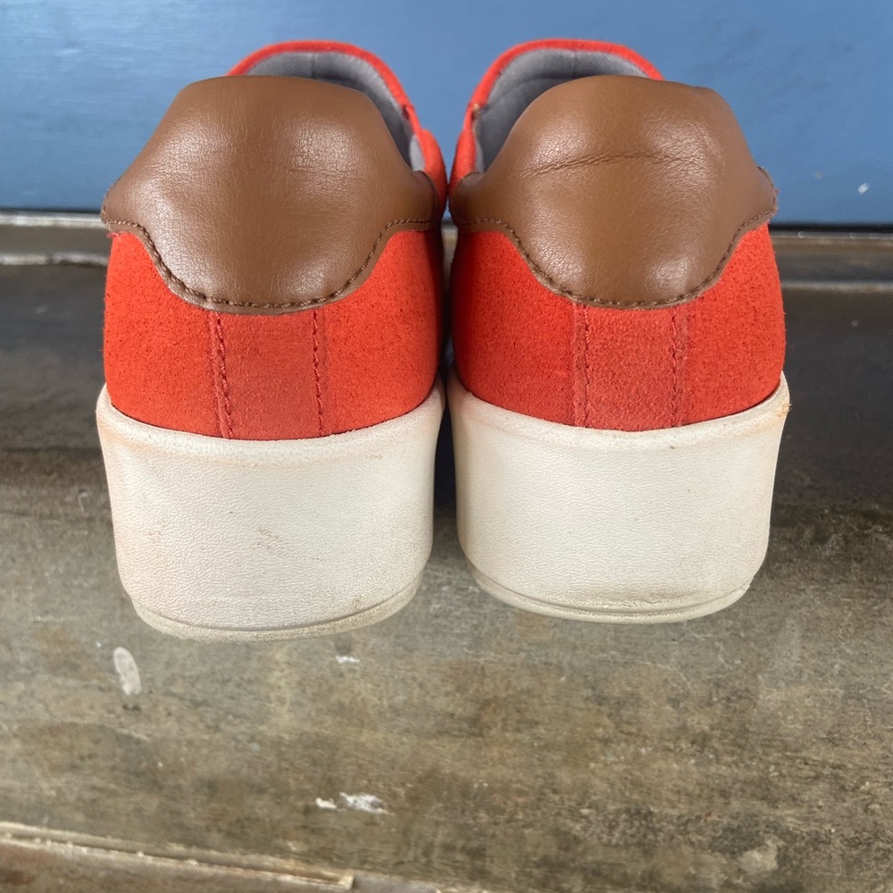 Clarks Layton Step Orange Suede Platform Shoes - Picture 6 of 7